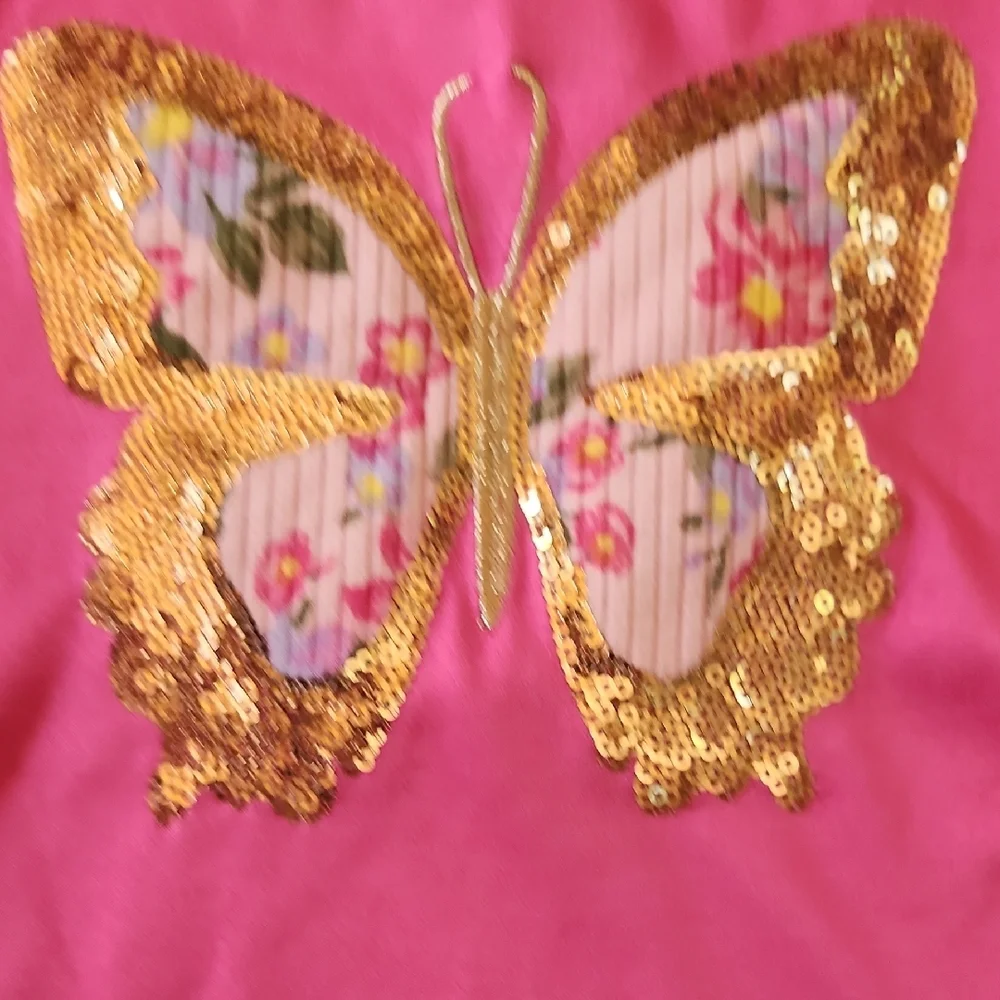 Charming Pink Butterfly Matching Pant Set for Toddlers 2T - Picture 14 of 17